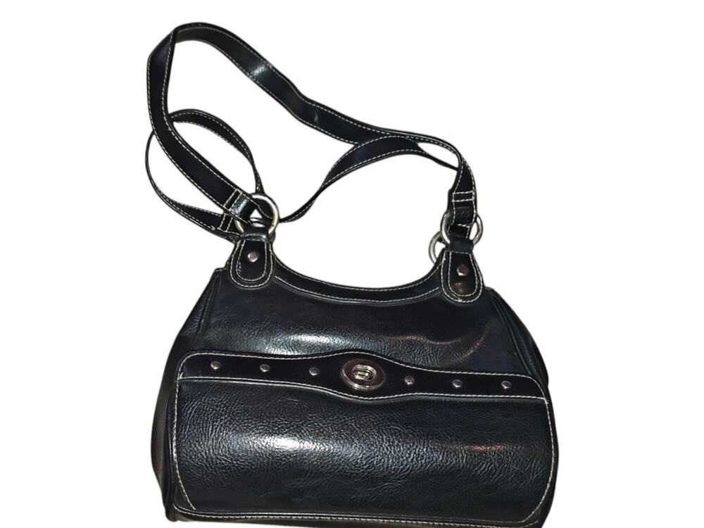 Hidden Compartment Black Leather purse